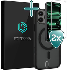 Forterra Forterra iPhone 17 Pro Magsafe Hoesje Zwart Met 2x Screenprotector