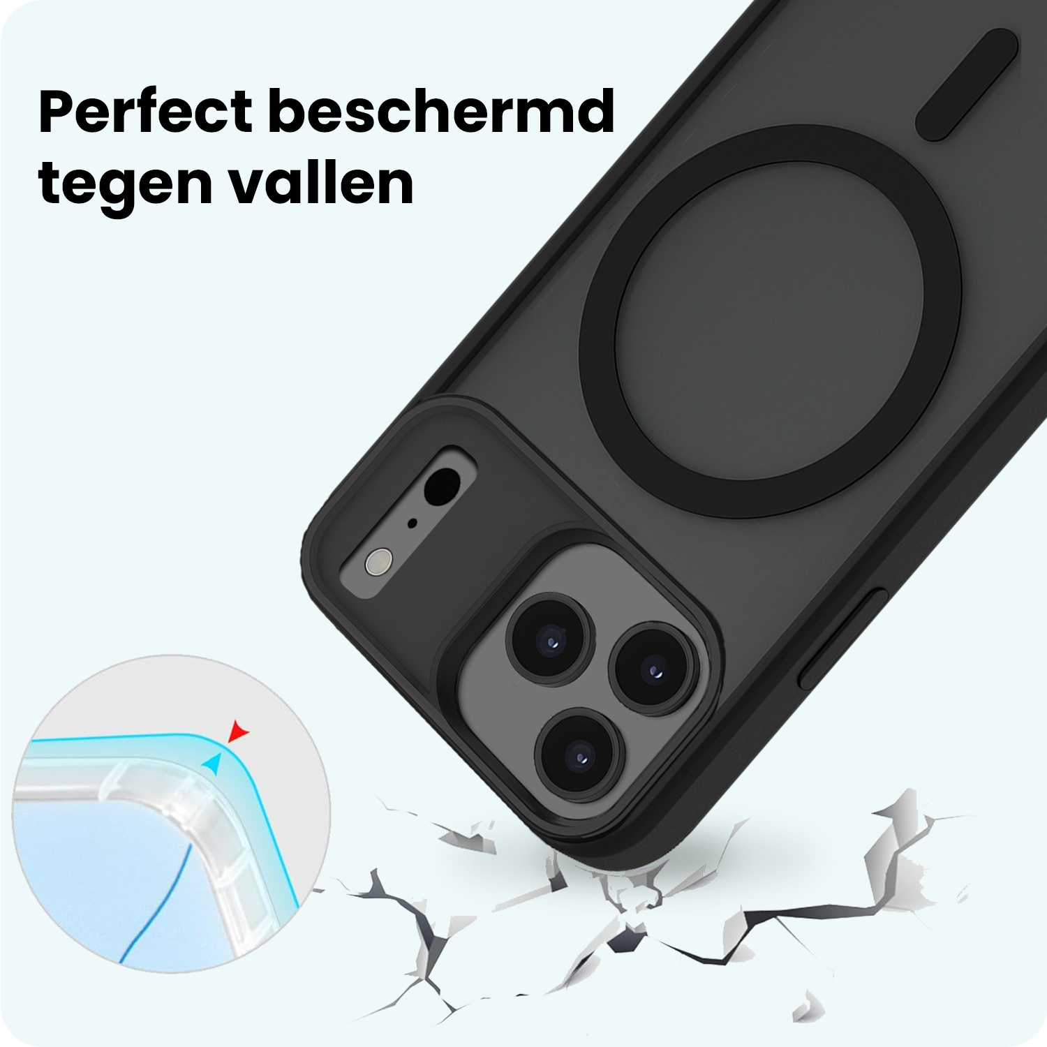 Forterra Forterra iPhone 17 Pro Max Magsafe Hoesje - Zwart - 2 PACK