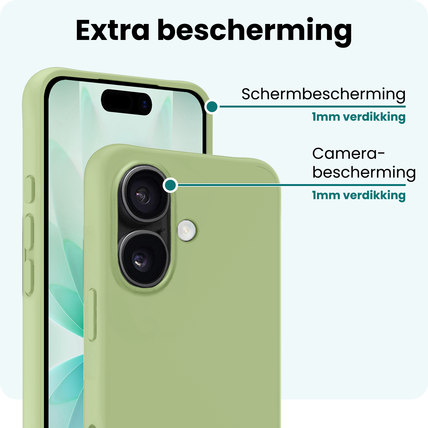 Forterra Forterra iPhone 17 Hoesje Siliconen - Groen