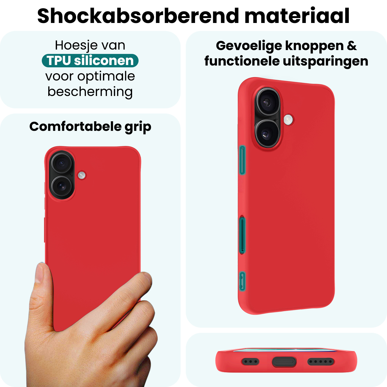 Forterra Forterra iPhone 17 Hoesje Siliconen - Rood