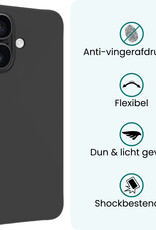 Forterra Forterra iPhone 17 Hoesje Siliconen - Zwart