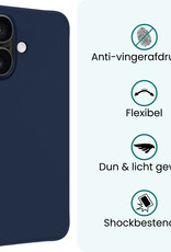 Forterra Forterra iPhone 17 Hoesje Siliconen - Donkerblauw - 2 PACK