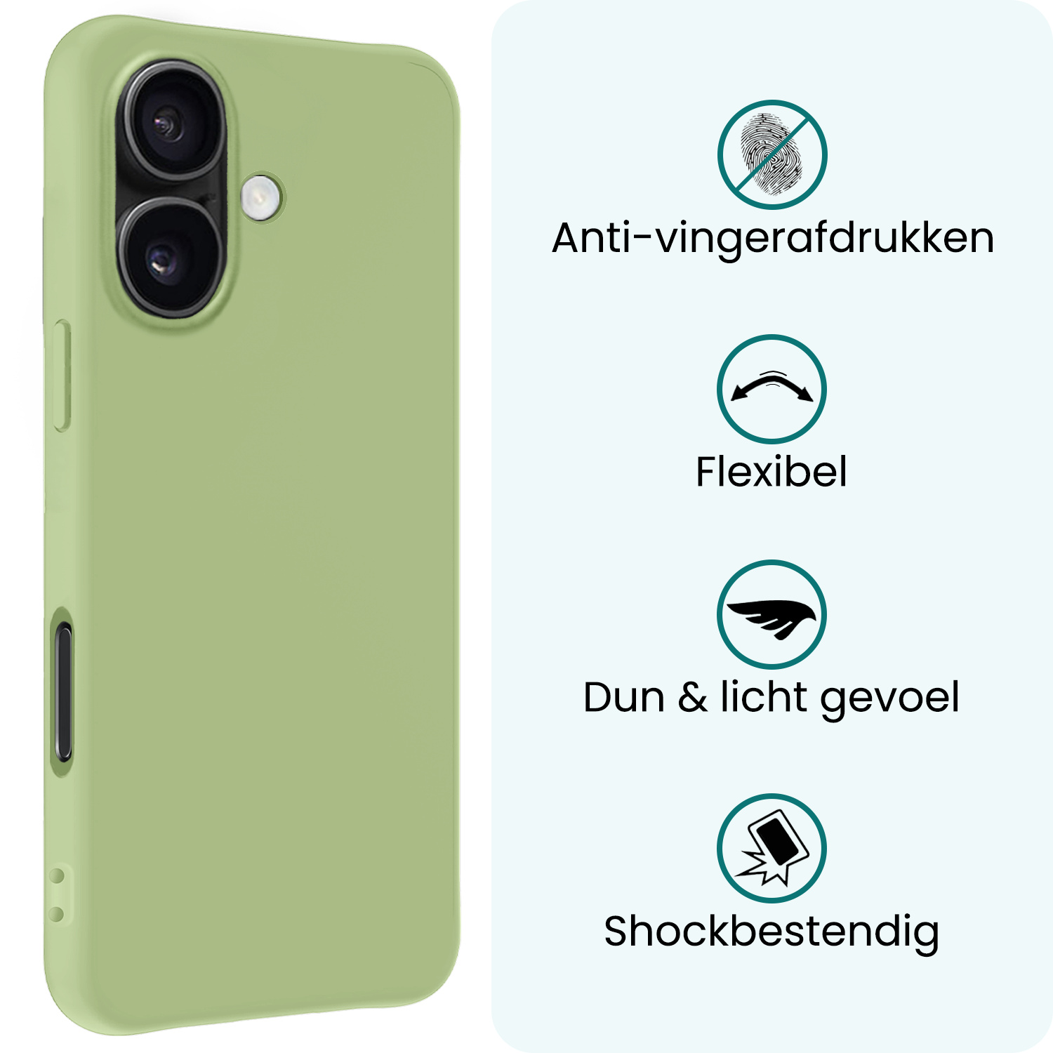 Forterra Forterra iPhone 17 Hoesje Siliconen - Groen - 2 PACK