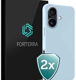 Forterra Forterra iPhone 17 Hoesje Siliconen - Lichtblauw - 2 PACK