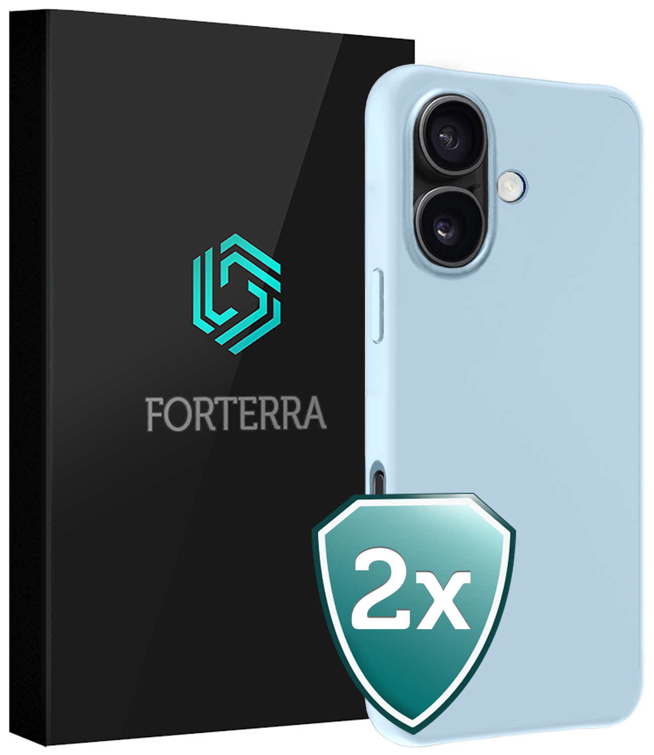 Forterra Forterra iPhone 17 Hoesje Siliconen - Lichtblauw - 2 PACK