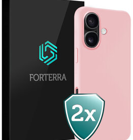 Forterra Forterra iPhone 17 Hoesje Siliconen - Lichtroze - 2 PACK