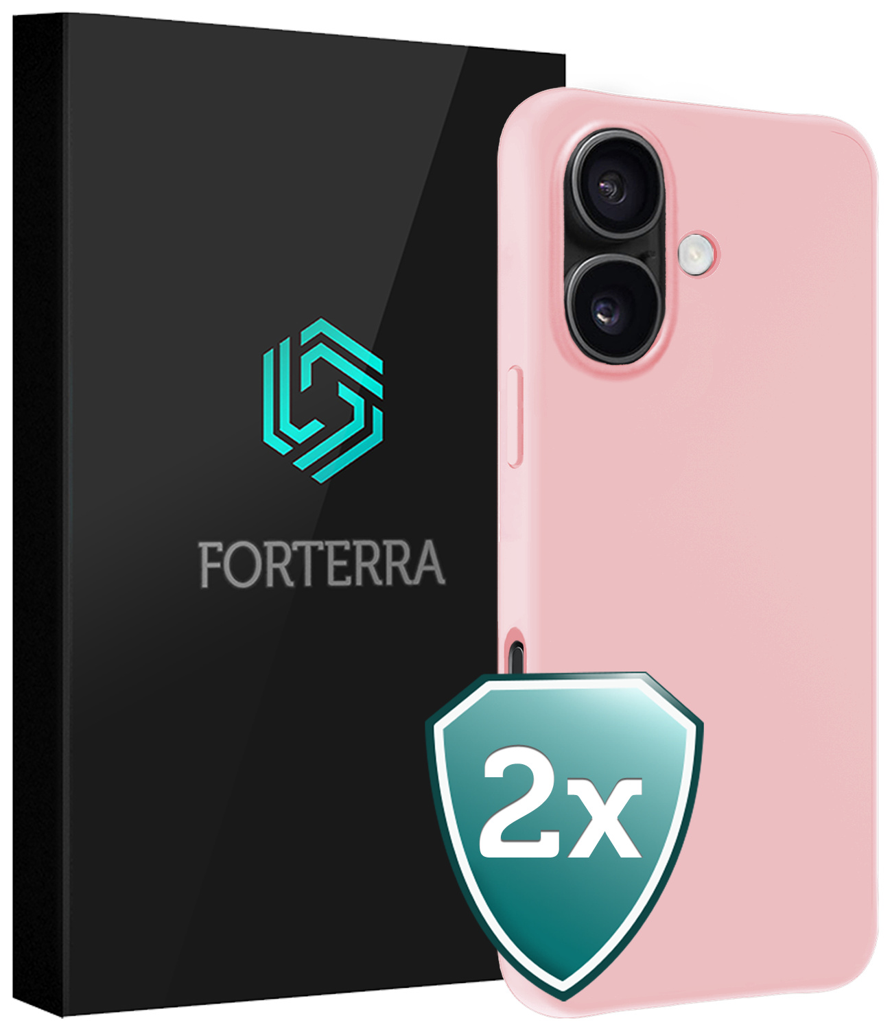 Forterra Forterra iPhone 17 Hoesje Siliconen - Lichtroze - 2 PACK