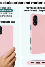 Forterra Forterra iPhone 17 Hoesje Siliconen - Lichtroze - 2 PACK