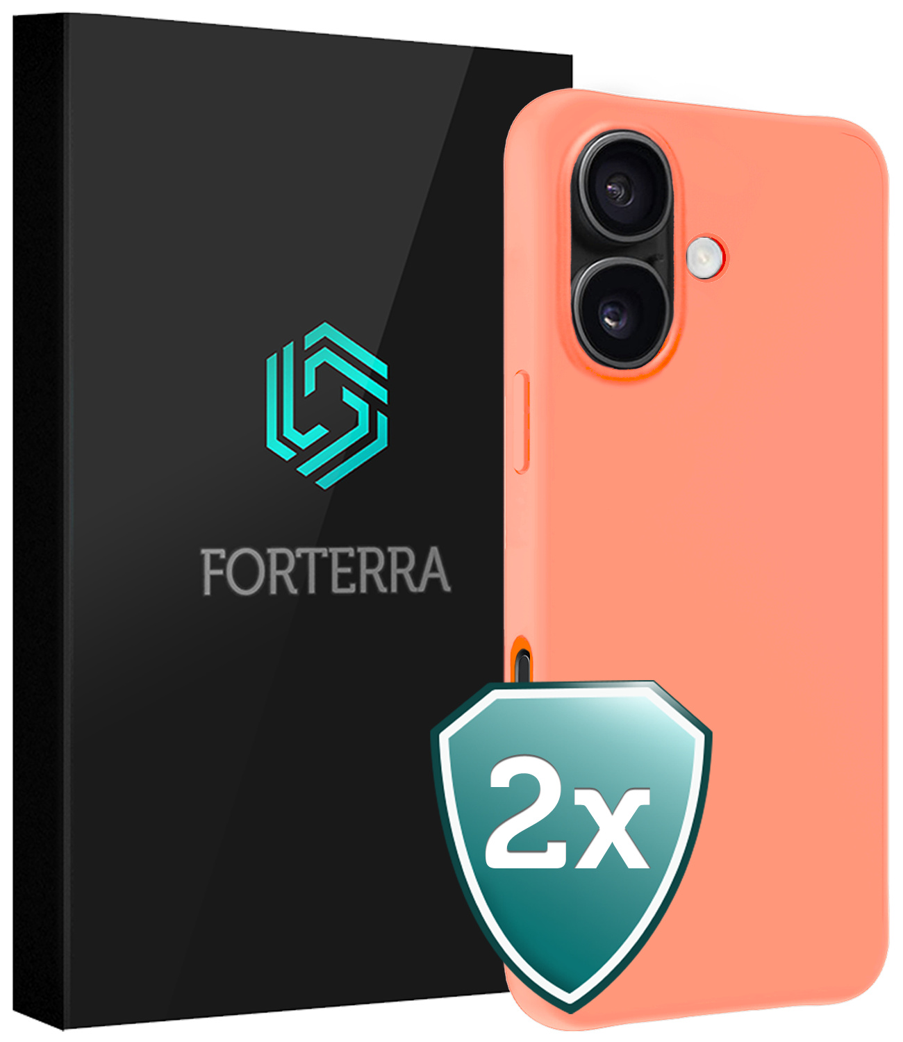 Forterra Forterra iPhone 17 Hoesje Siliconen - Perzik - 2 PACK