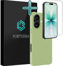 Forterra Forterra iPhone 17 Hoesje Siliconen Met Screenprotector Met Dichte Notch - Groen