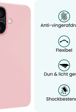 Forterra Forterra iPhone 17 Hoesje Siliconen Met Screenprotector Met Dichte Notch - Lichtroze
