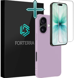 Forterra Forterra iPhone 17 Hoesje Siliconen Met Screenprotector Met Dichte Notch - Lila