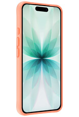 Forterra Forterra iPhone 17 Hoesje Siliconen Met Screenprotector Met Dichte Notch - Perzik