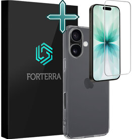 Forterra Forterra iPhone 17 Hoesje Siliconen Met Screenprotector Met Dichte Notch - Transparant