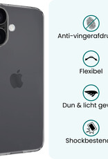 Forterra Forterra iPhone 17 Hoesje Siliconen Met Screenprotector Met Dichte Notch - Transparant