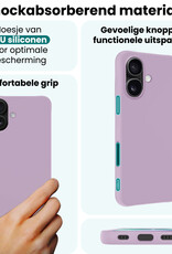 Forterra Forterra iPhone 17 Hoesje Siliconen Met 2x Screenprotector Met Dichte Notch - Lila