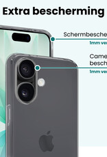 Forterra Forterra iPhone 17 Hoesje Siliconen Met 2x Screenprotector Met Dichte Notch - Transparant