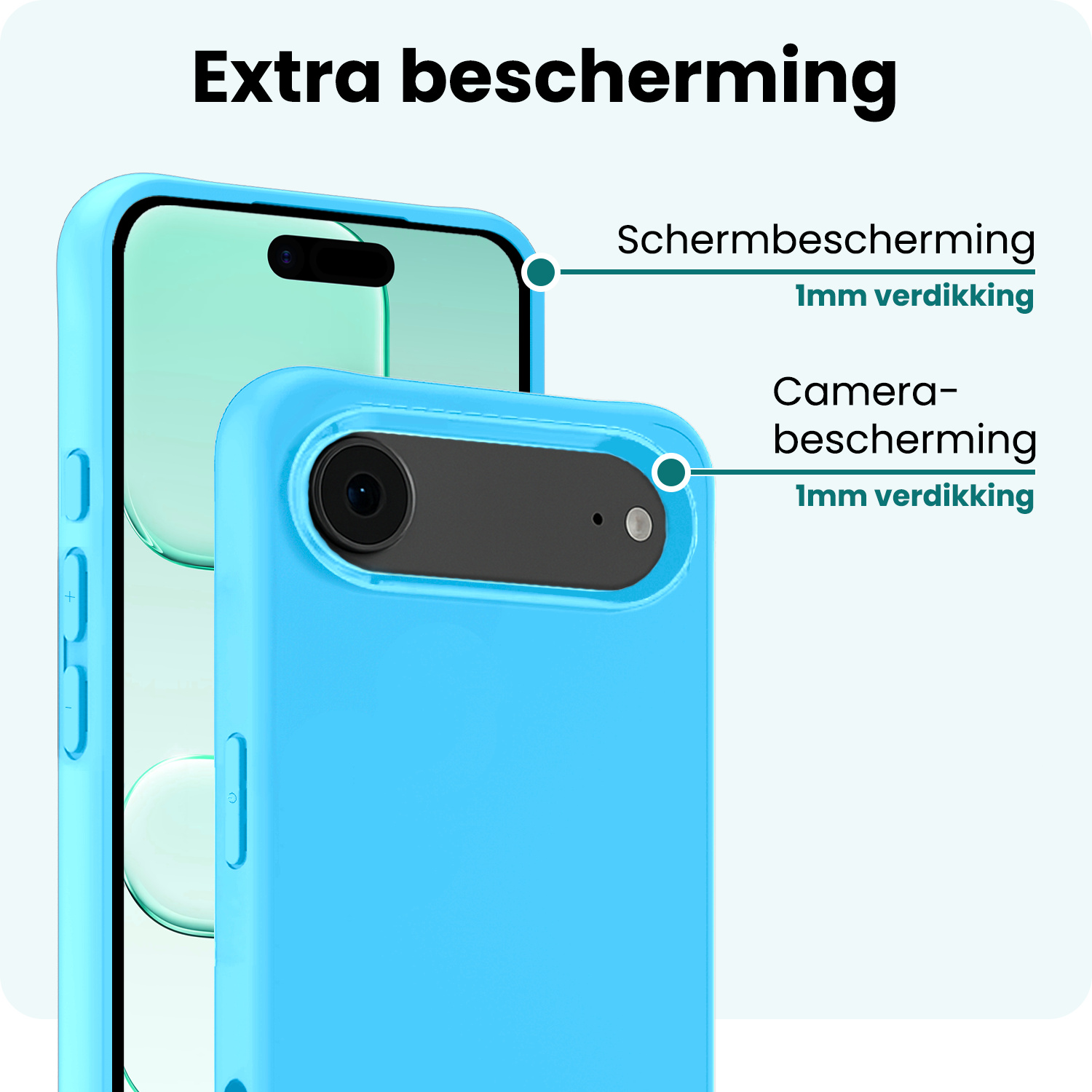 Forterra Forterra iPhone Air Hoesje Siliconen - Lichtblauw