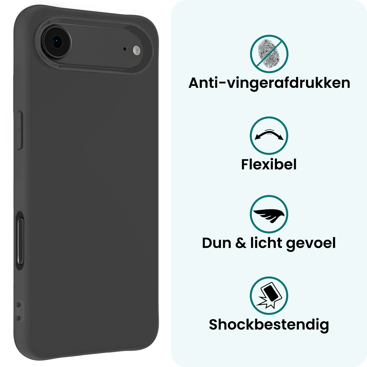 Forterra Forterra iPhone Air Hoesje Siliconen - Zwart