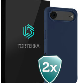 Forterra Forterra iPhone Air Hoesje Siliconen - Donkerblauw - 2 PACK