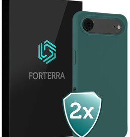 Forterra Forterra iPhone Air Hoesje Siliconen - Donkergroen - 2 PACK