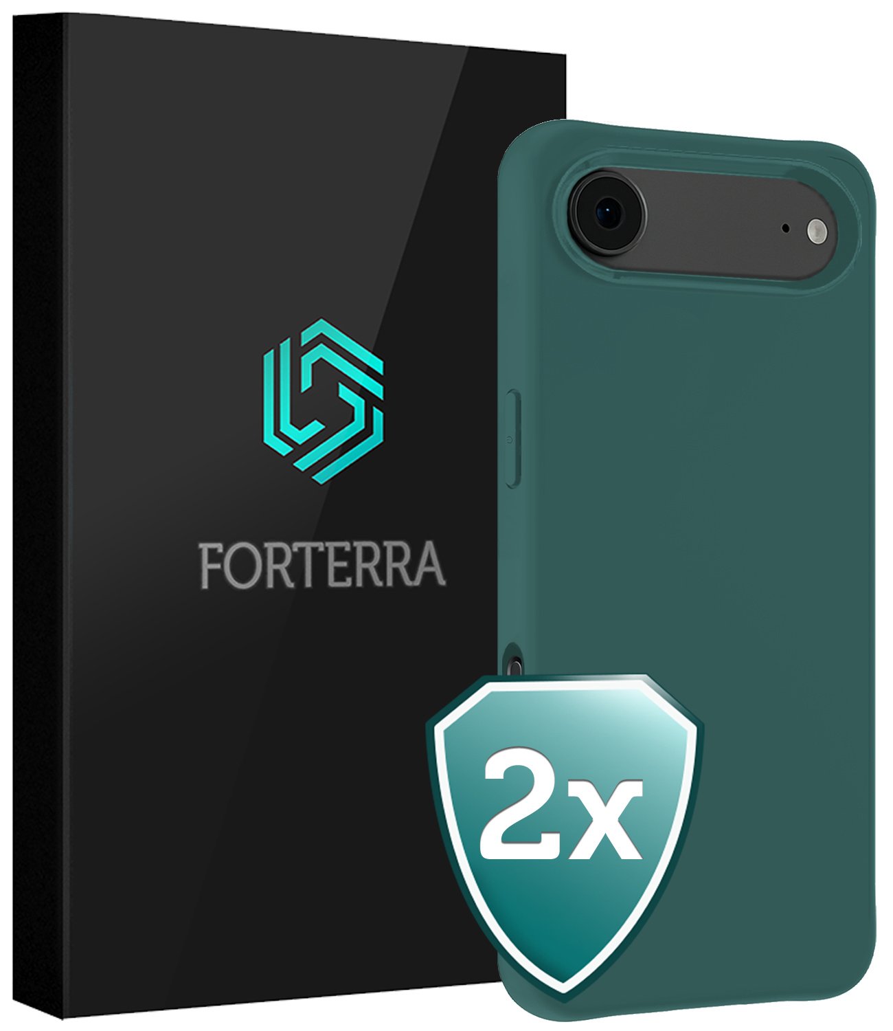 Forterra Forterra iPhone Air Hoesje Siliconen - Donkergroen - 2 PACK