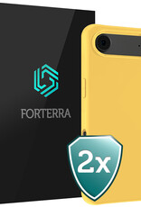 Forterra Forterra iPhone Air Hoesje Siliconen - Geel - 2 PACK