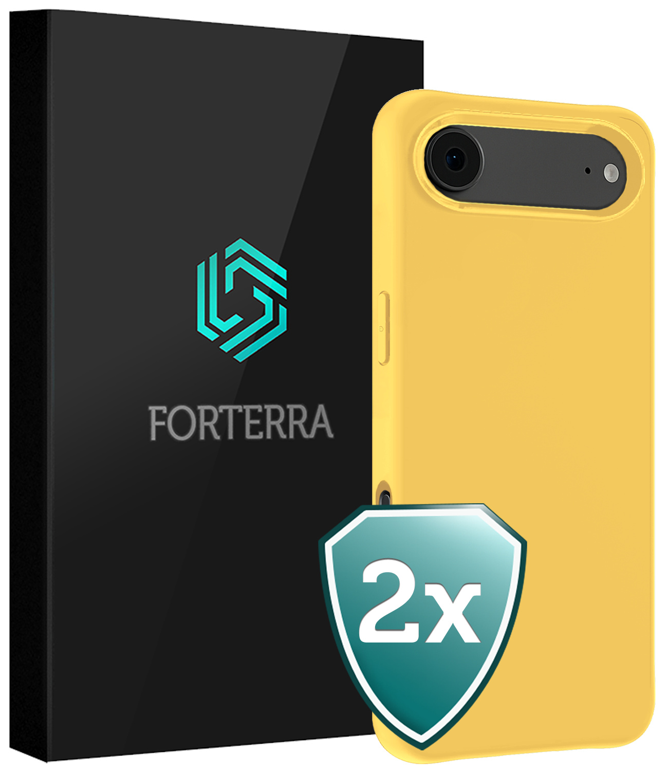 Forterra Forterra iPhone Air Hoesje Siliconen - Geel - 2 PACK