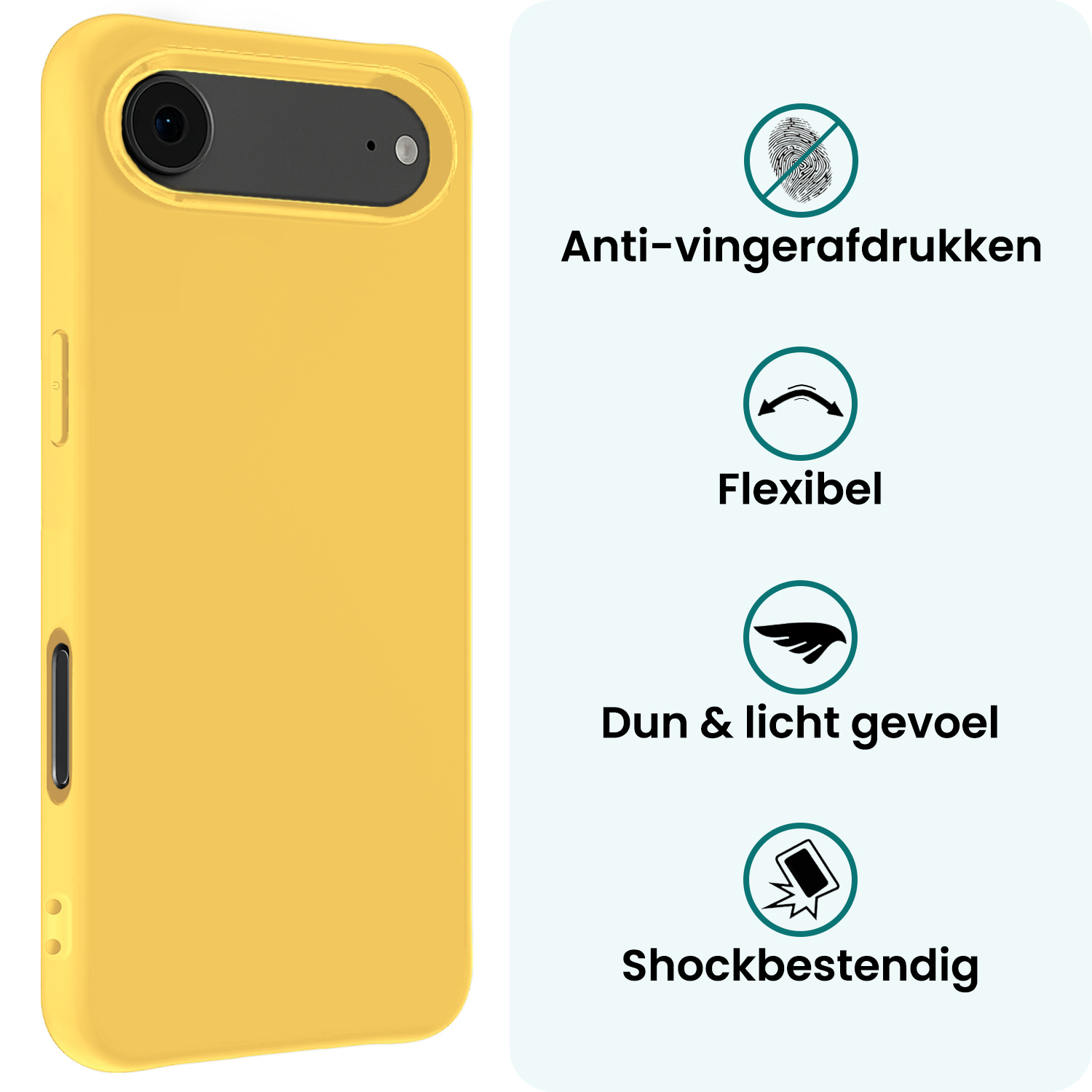 Forterra Forterra iPhone Air Hoesje Siliconen - Geel - 2 PACK