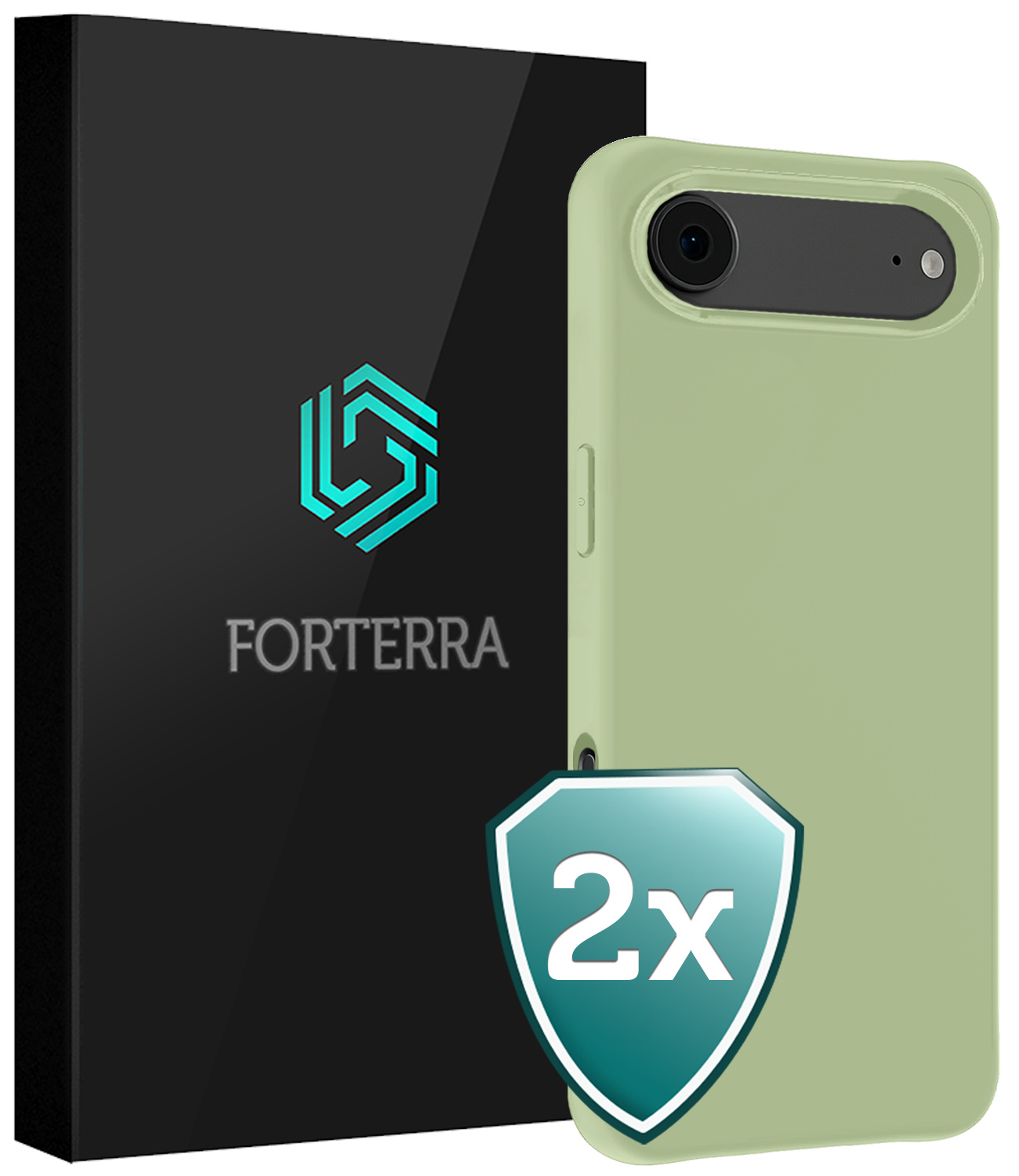 Forterra Forterra iPhone Air Hoesje Siliconen - Groen - 2 PACK