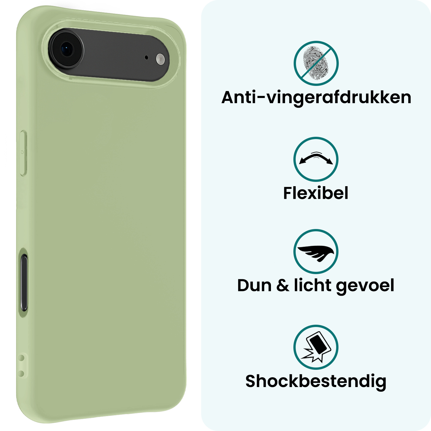 Forterra Forterra iPhone Air Hoesje Siliconen - Groen - 2 PACK