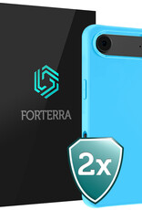 Forterra Forterra iPhone Air Hoesje Siliconen - Lichtblauw - 2 PACK