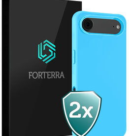 Forterra Forterra iPhone Air Hoesje Siliconen - Lichtblauw - 2 PACK