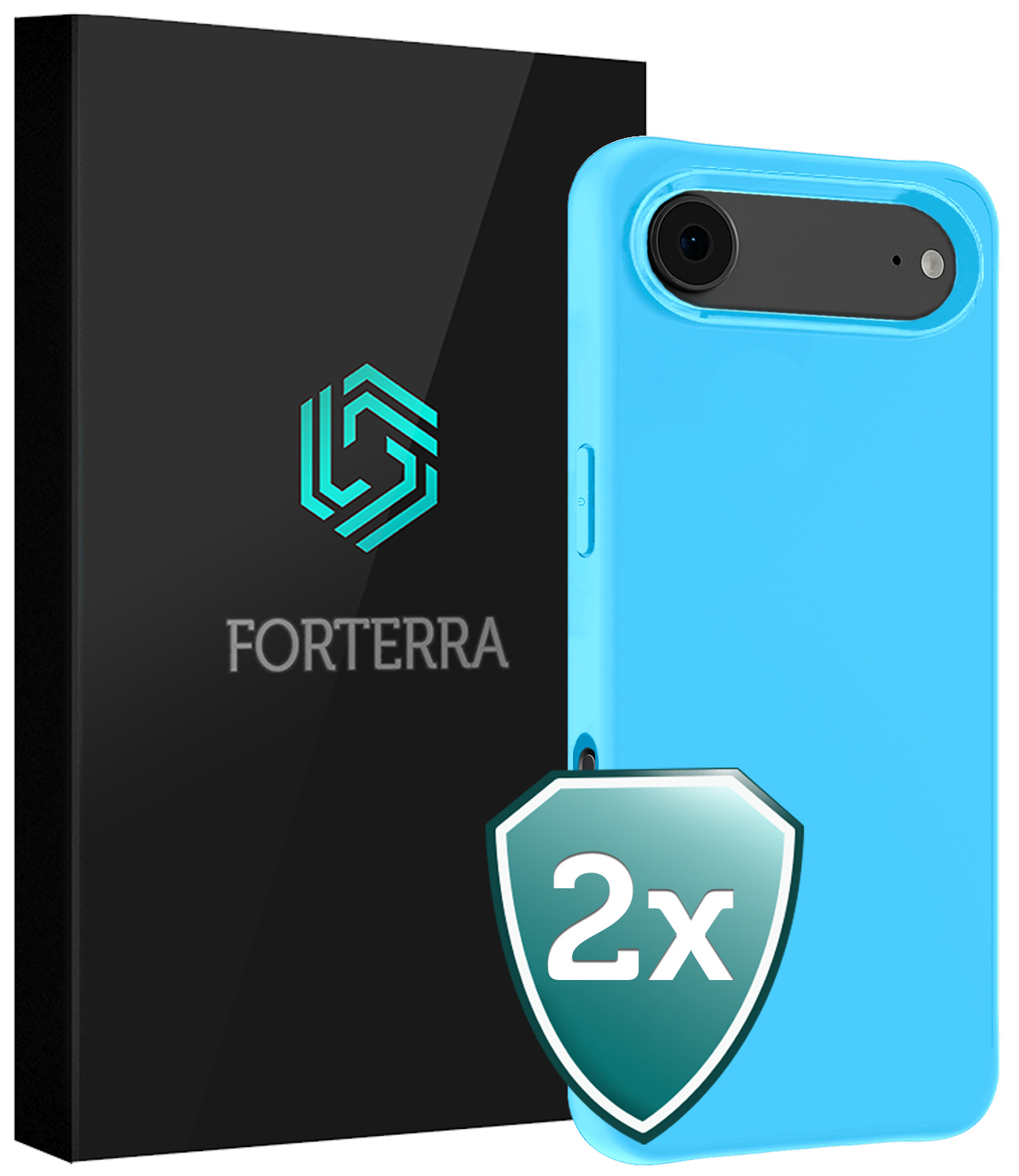 Forterra Forterra iPhone Air Hoesje Siliconen - Lichtblauw - 2 PACK