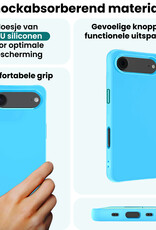 Forterra Forterra iPhone Air Hoesje Siliconen - Lichtblauw - 2 PACK