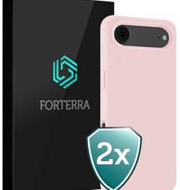 Forterra Forterra iPhone Air Hoesje Siliconen - Lichtroze - 2 PACK