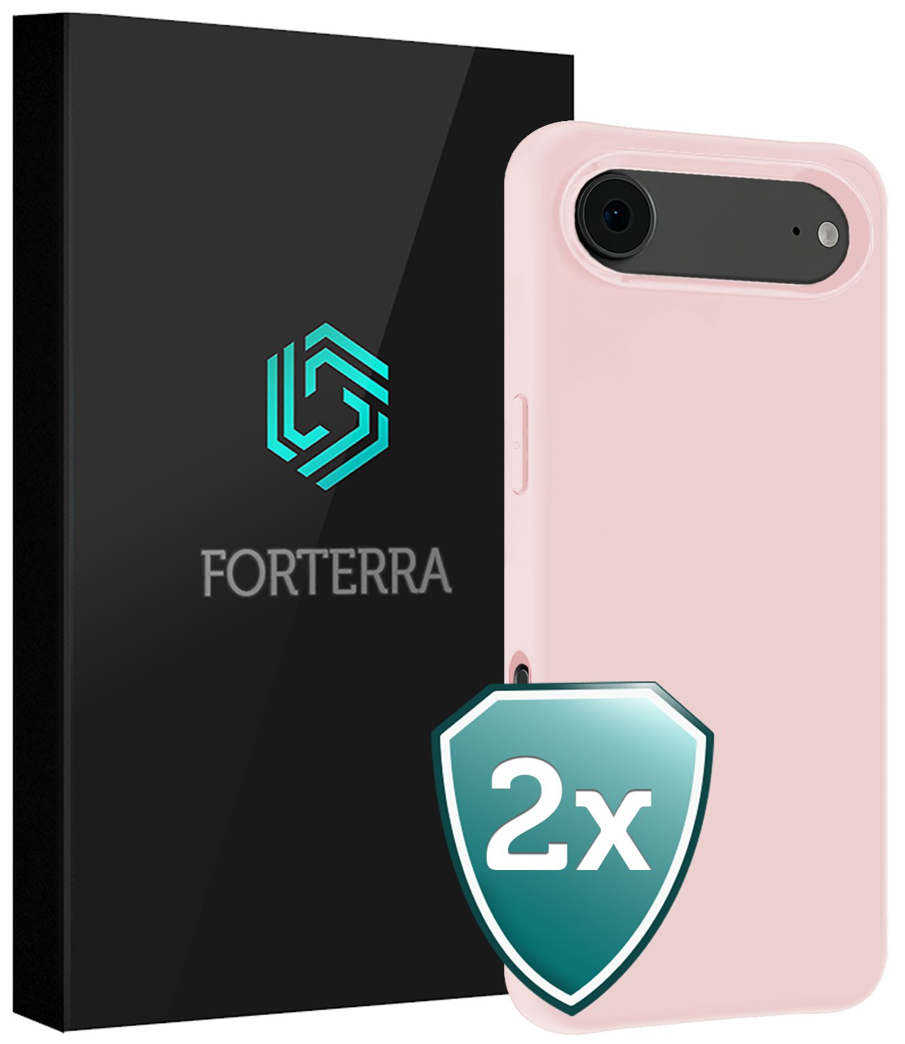 Forterra Forterra iPhone Air Hoesje Siliconen - Lichtroze - 2 PACK