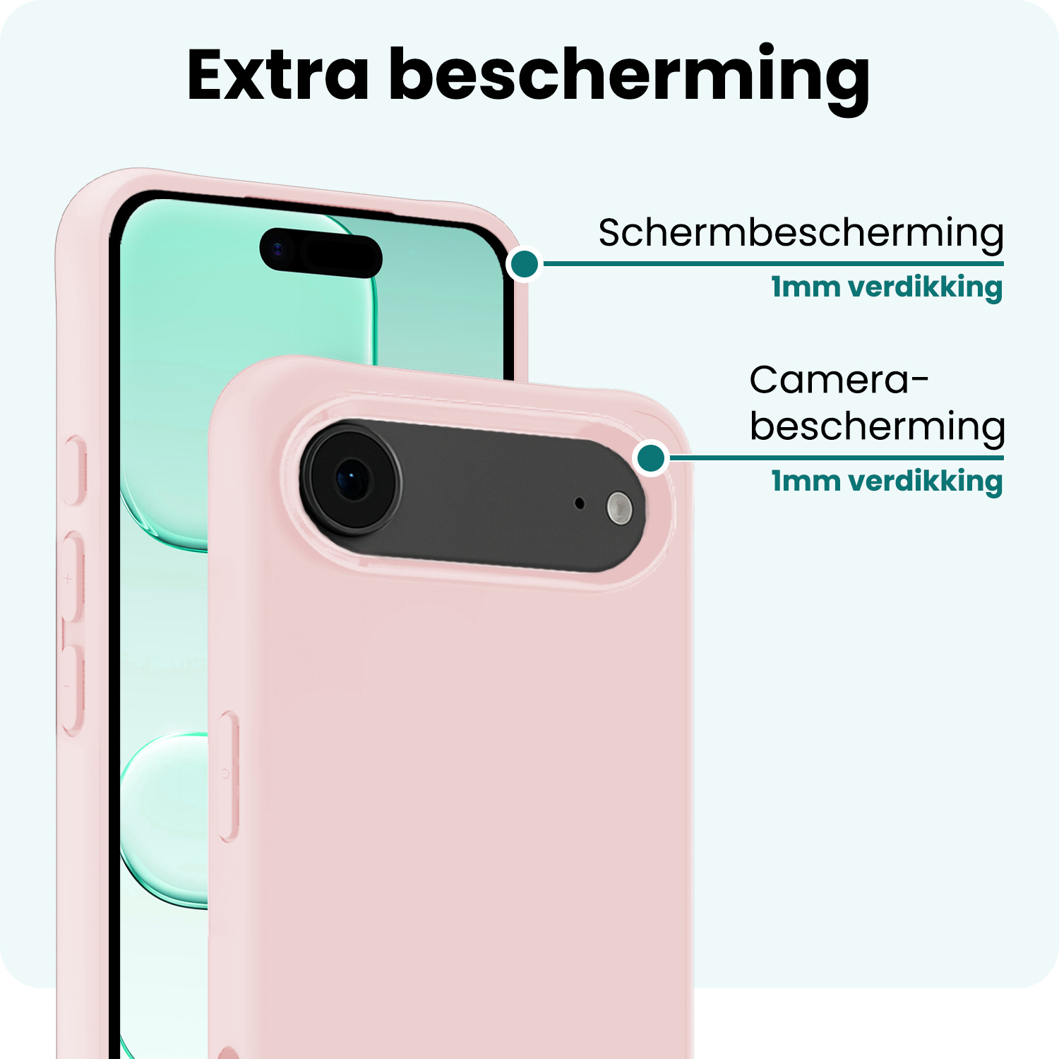 Forterra Forterra iPhone Air Hoesje Siliconen - Lichtroze - 2 PACK