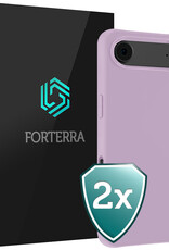 Forterra Forterra iPhone Air Hoesje Siliconen - Lila - 2 PACK