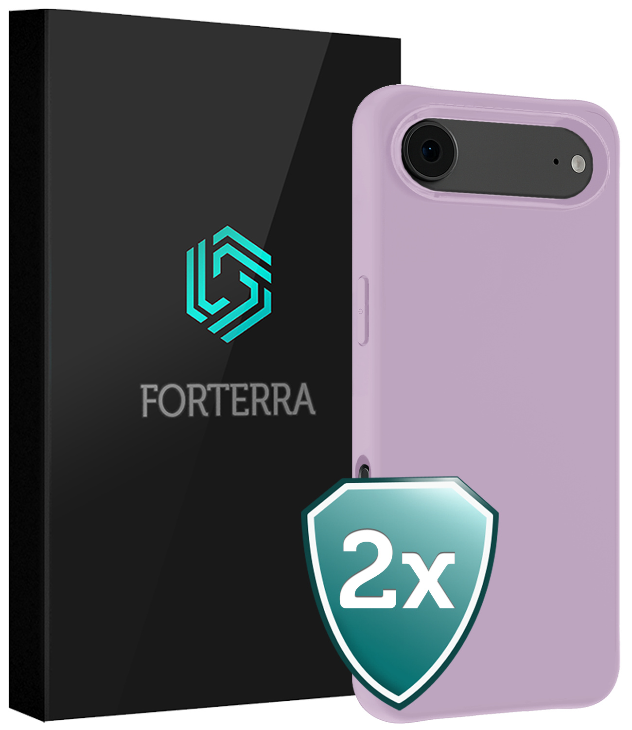 Forterra Forterra iPhone Air Hoesje Siliconen - Lila - 2 PACK