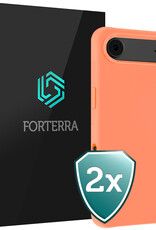 Forterra Forterra iPhone Air Hoesje Siliconen - Perzik - 2 PACK