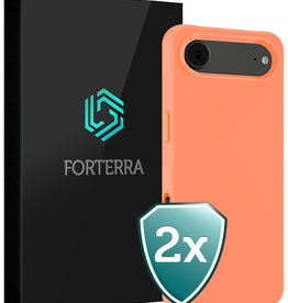 Forterra Forterra iPhone Air Hoesje Siliconen - Perzik - 2 PACK