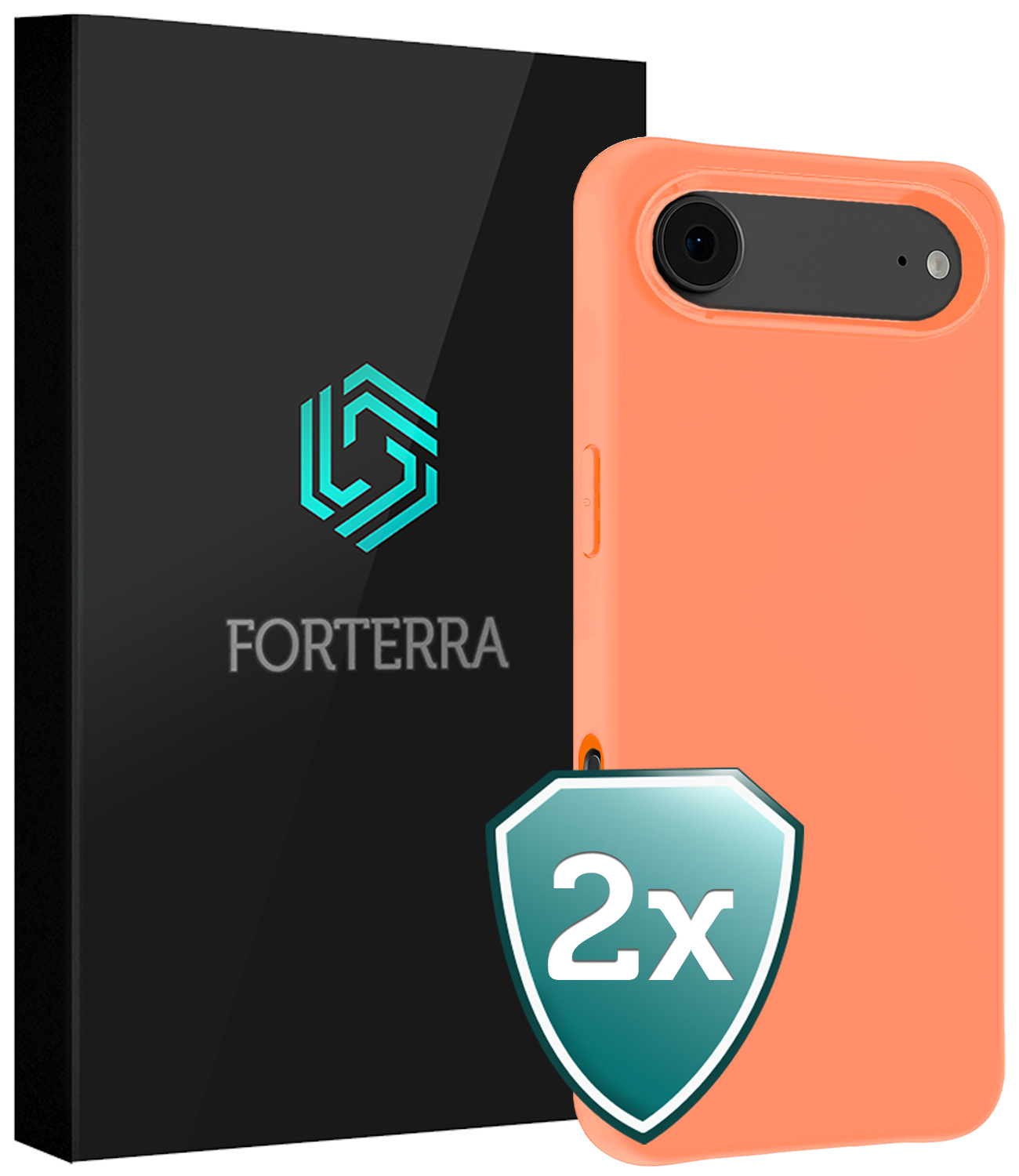 Forterra Forterra iPhone Air Hoesje Siliconen - Perzik - 2 PACK