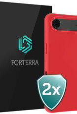 Forterra Forterra iPhone Air Hoesje Siliconen - Rood - 2 PACK