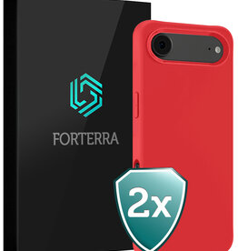 Forterra Forterra iPhone Air Hoesje Siliconen - Rood - 2 PACK