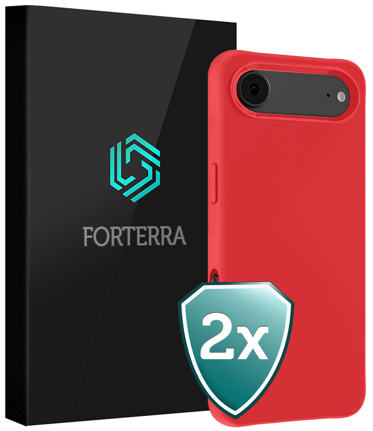 Forterra Forterra iPhone Air Hoesje Siliconen - Rood - 2 PACK