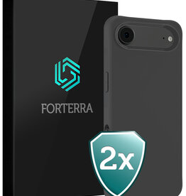 Forterra Forterra iPhone Air Hoesje Siliconen - Zwart - 2 PACK