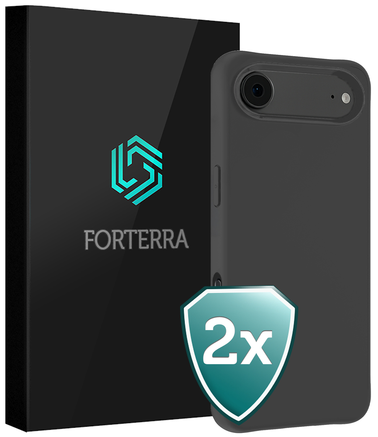 Forterra Forterra iPhone Air Hoesje Siliconen - Zwart - 2 PACK