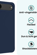 Forterra Forterra iPhone Air Hoesje Siliconen Met Screenprotector Met Dichte Notch - Donkerblauw