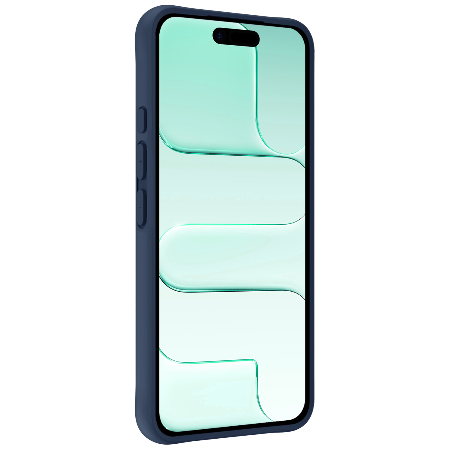 Forterra Forterra iPhone Air Hoesje Siliconen Met Screenprotector Met Dichte Notch - Donkerblauw